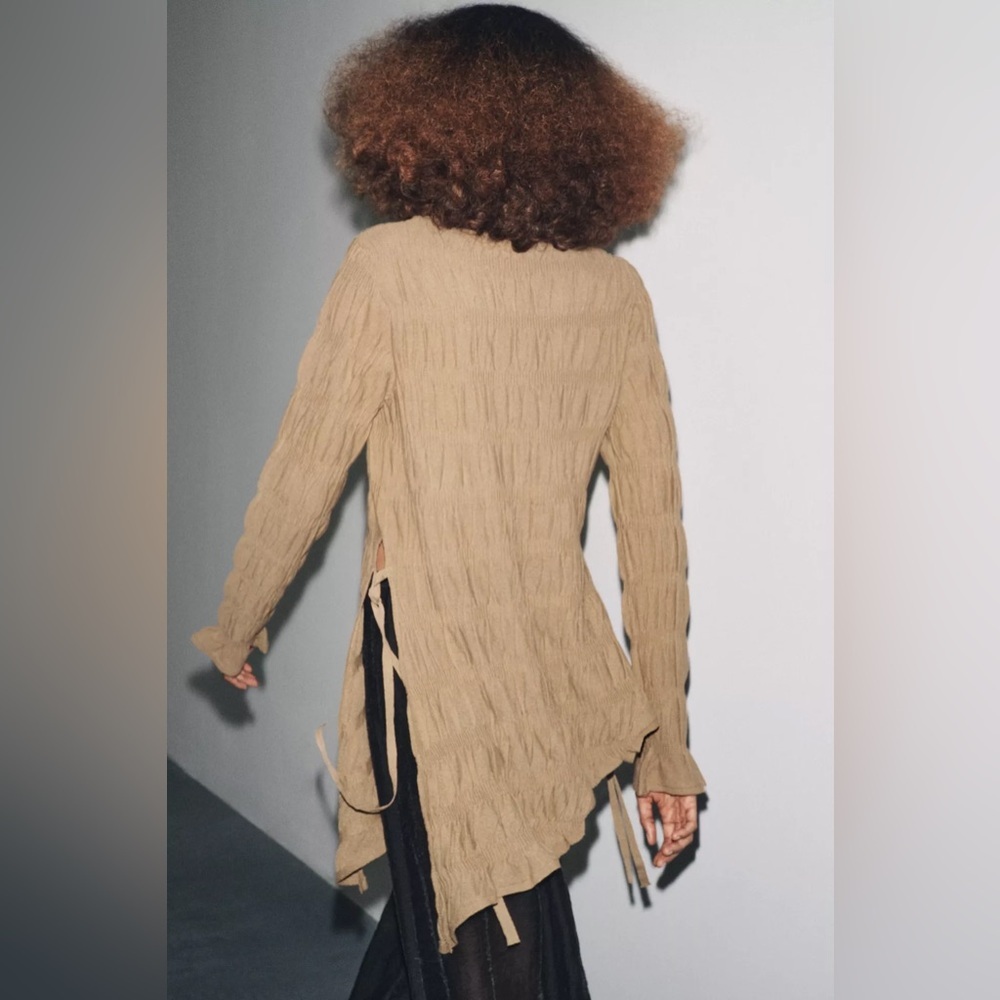 ZARA RUCHED KNIT TOP - Picture 8 of 12